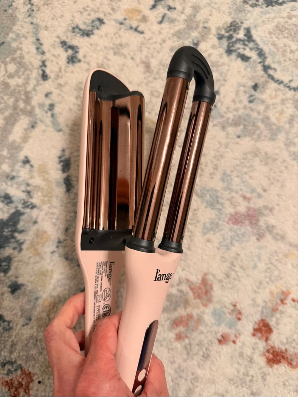 L’ange Triple Barrel Hair Waver Blush Pink Rose Gold